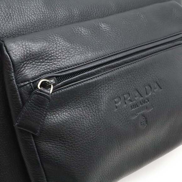 PRADA Black Leather Shoulder Bag